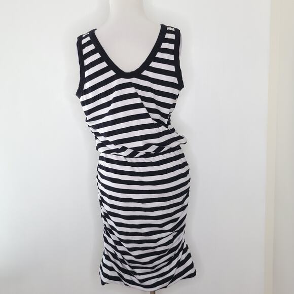 Sundry Ruched Tank Dress Striped XL - Picture 3 of 13